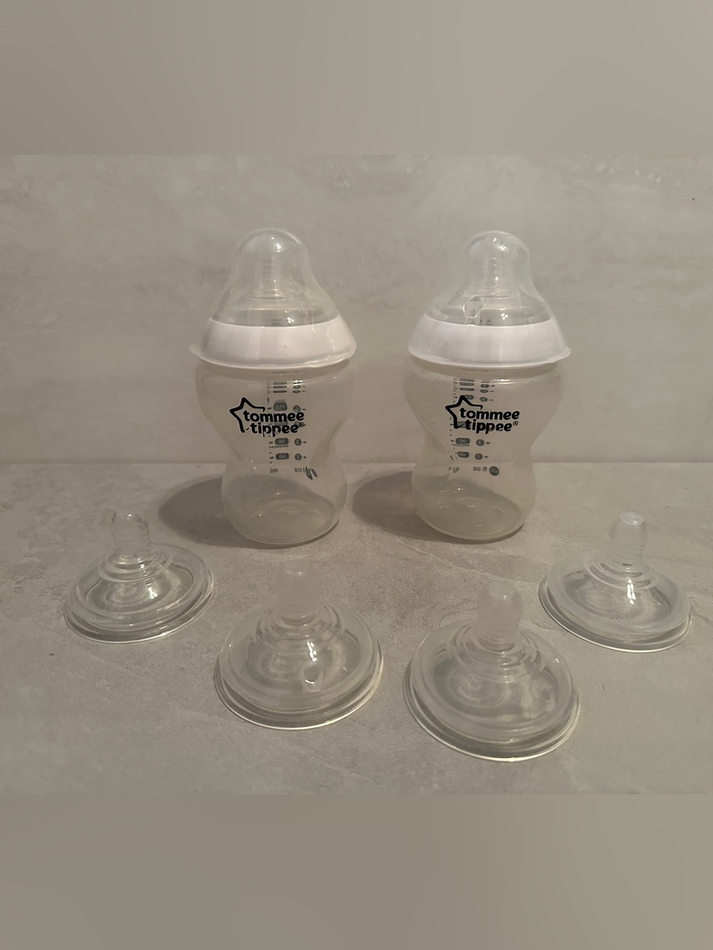 Set Of 2 Tommee Tippee 9oz Bottles Clear